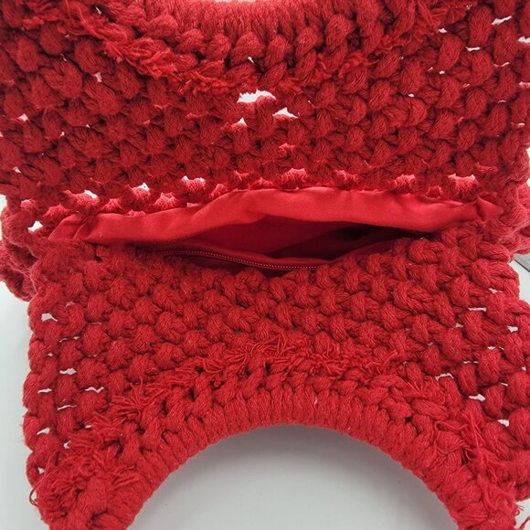 Crochet Tote handbag purse, boho granny core knitted purse. By Top Shop - Picture 10 of 16